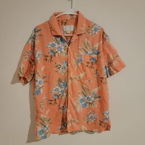 American Eagle Mens Button Up Shirt Size Large Tropical Vacation Cruise Hawaiian